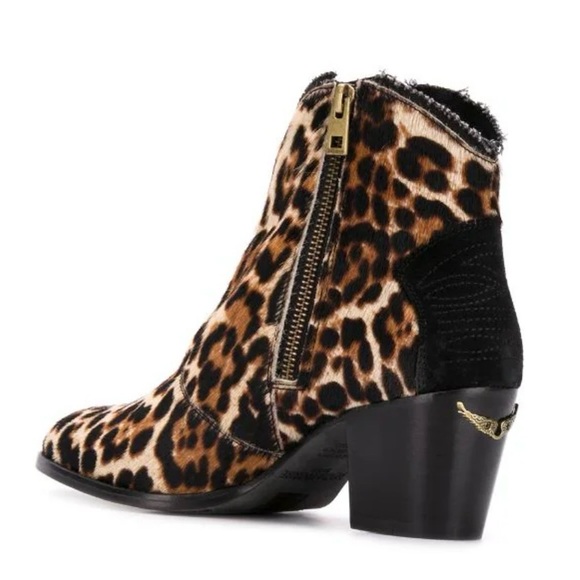 Zadig&Voltaire Molly leopard-print ankle boots Size 37 - Picture 3 of 14